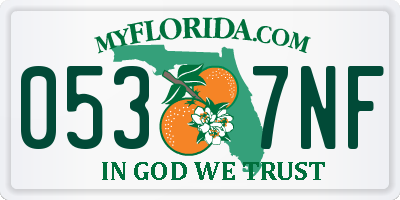 FL license plate 0537NF