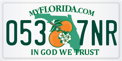 FL license plate 0537NR