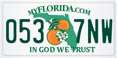 FL license plate 0537NW