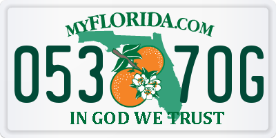 FL license plate 0537OG