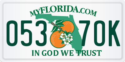 FL license plate 0537OK