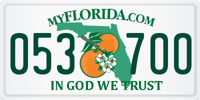 FL license plate 0537OO