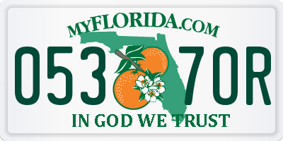 FL license plate 0537OR