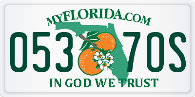 FL license plate 0537OS