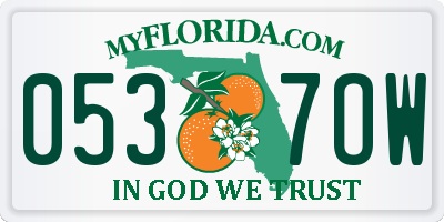 FL license plate 0537OW