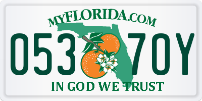 FL license plate 0537OY