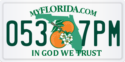 FL license plate 0537PM