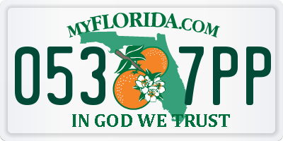 FL license plate 0537PP
