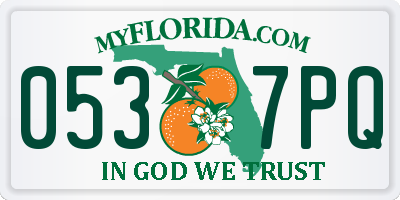 FL license plate 0537PQ