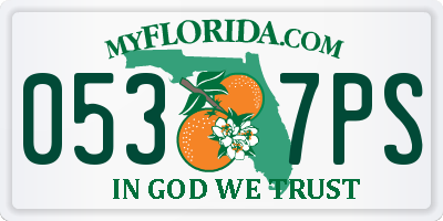 FL license plate 0537PS