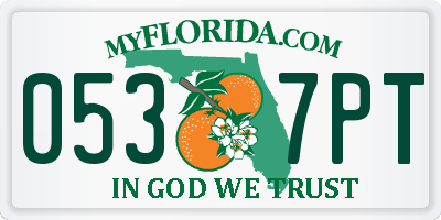 FL license plate 0537PT