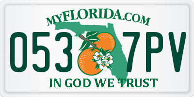 FL license plate 0537PV