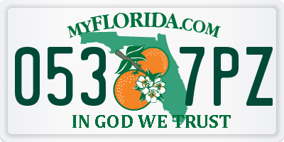 FL license plate 0537PZ