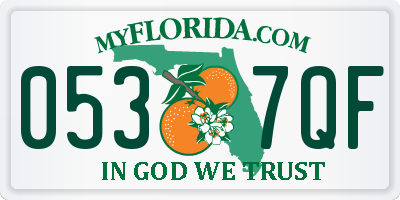 FL license plate 0537QF