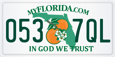 FL license plate 0537QL