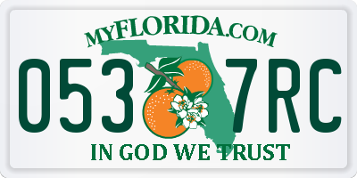 FL license plate 0537RC