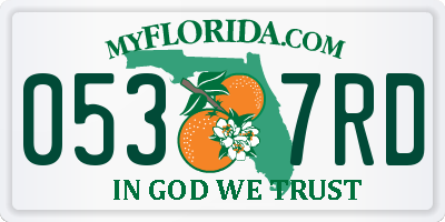 FL license plate 0537RD