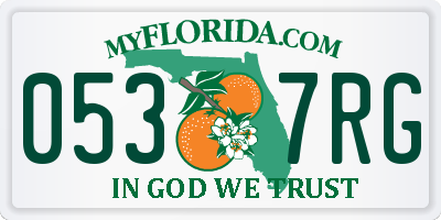 FL license plate 0537RG