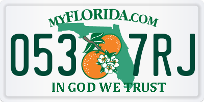 FL license plate 0537RJ
