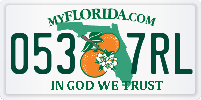 FL license plate 0537RL