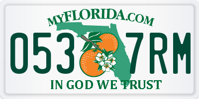 FL license plate 0537RM