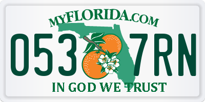 FL license plate 0537RN