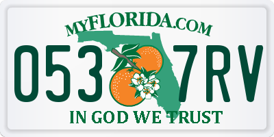 FL license plate 0537RV
