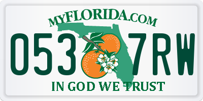 FL license plate 0537RW