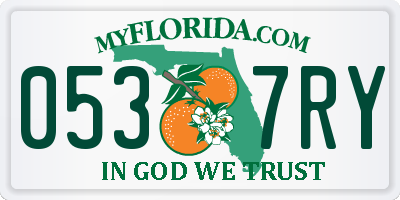 FL license plate 0537RY
