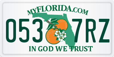 FL license plate 0537RZ