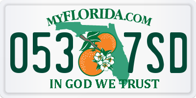 FL license plate 0537SD