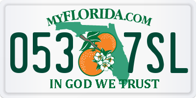 FL license plate 0537SL