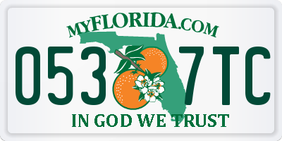 FL license plate 0537TC