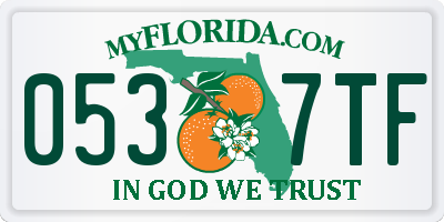 FL license plate 0537TF