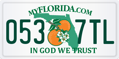 FL license plate 0537TL
