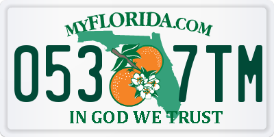FL license plate 0537TM