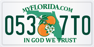 FL license plate 0537TO
