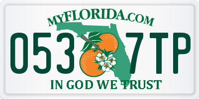 FL license plate 0537TP