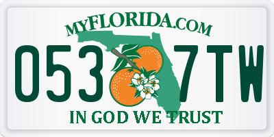 FL license plate 0537TW
