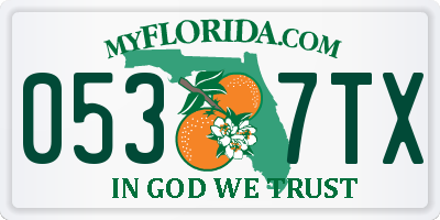 FL license plate 0537TX
