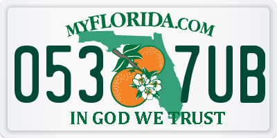 FL license plate 0537UB