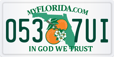 FL license plate 0537UI