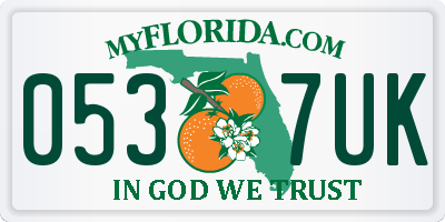FL license plate 0537UK