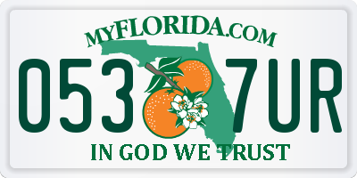 FL license plate 0537UR