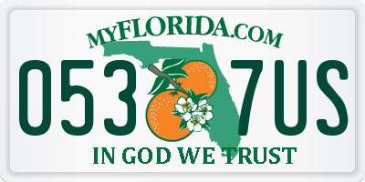 FL license plate 0537US