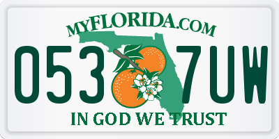 FL license plate 0537UW