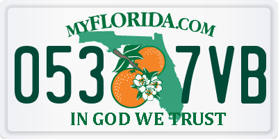 FL license plate 0537VB