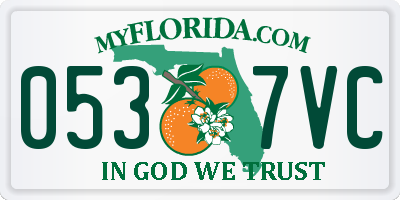 FL license plate 0537VC