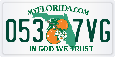FL license plate 0537VG