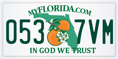 FL license plate 0537VM
